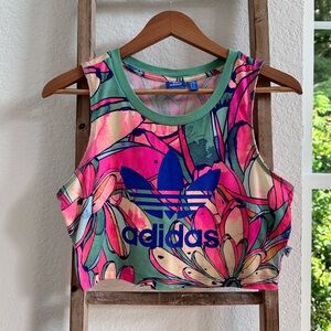 Adidas x Farm Rio Banana Graphic Cropped Top sz: Med